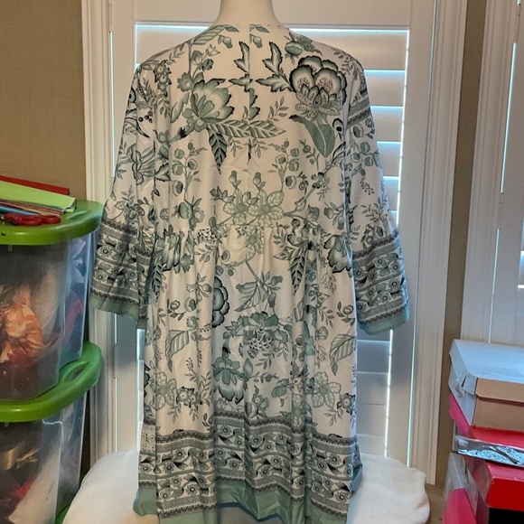 SHEIN Floral Midi Dress - White and Green - Picture 5 of 8